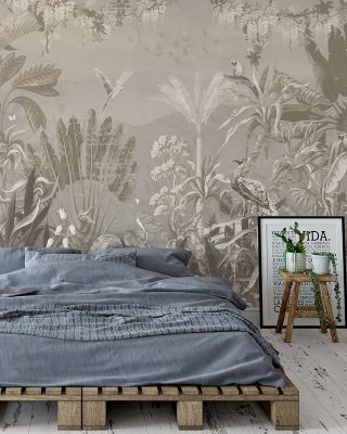 Peacock Garden Luxurious Floral Wallpaper