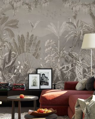 Peacock Garden Luxurious Floral Wallpaper