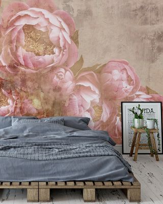 Peonies of Love Romantic Floral Wallpaper