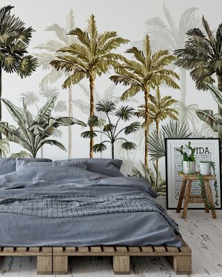 Playful Palms Tropical Wallpaper
