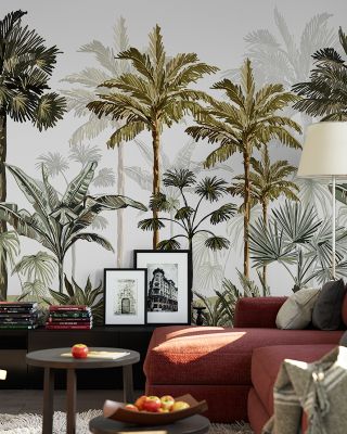 Playful Palms Tropical Wallpaper