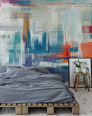 Sense Of The City, White And Blue Urban Wallpaper