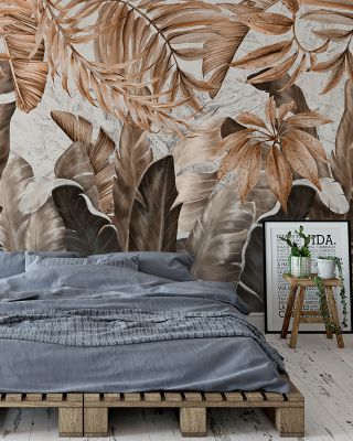 Smiling Sepia Leaves Autumn Wallpaper