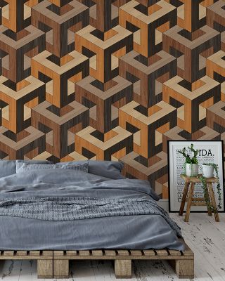 Stacking Wood Rustic Wallpaper