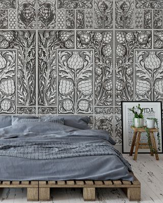 Thistle Walls Cold Botanical Wallpaper