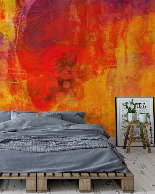Yellow Flames Abstract Art Wallpaper