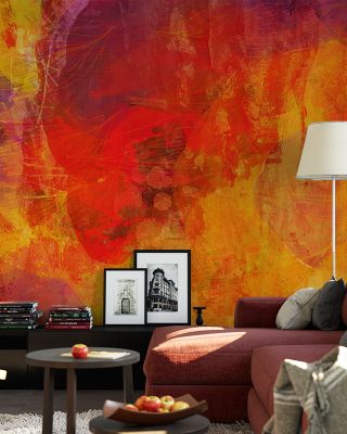 Yellow Flames Abstract Art Wallpaper