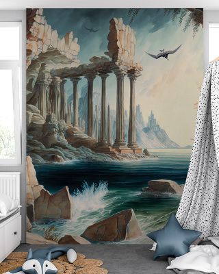 Atlantis Temple Scenic Wallpaper