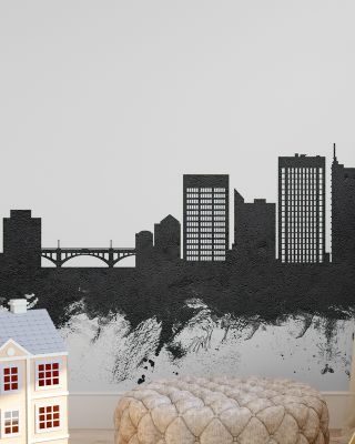 Boise Idaho Skyline Black & White Wallpaper