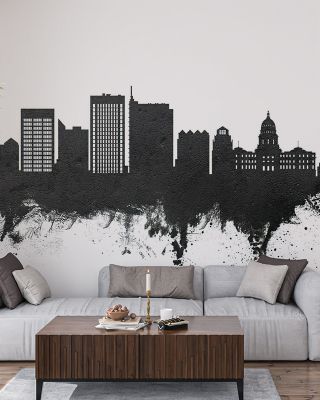 Boise Idaho Skyline Black & White Wallpaper