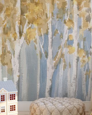 Bright Birches Scenic Wallpaper
