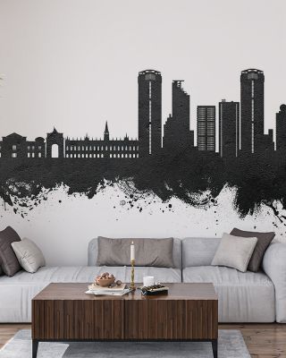 Caracas Skyline Black & White Wallpaper