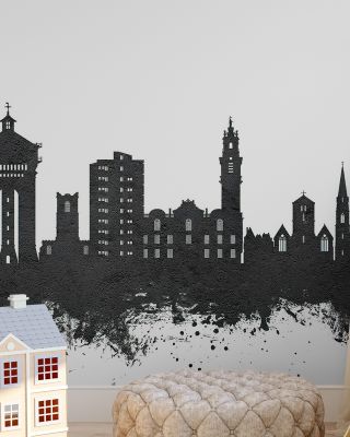 Colchester England Skyline Black & White Wallpaper