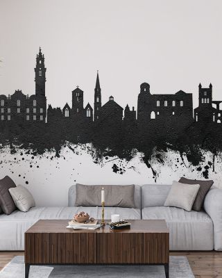 Colchester England Skyline Black & White Wallpaper