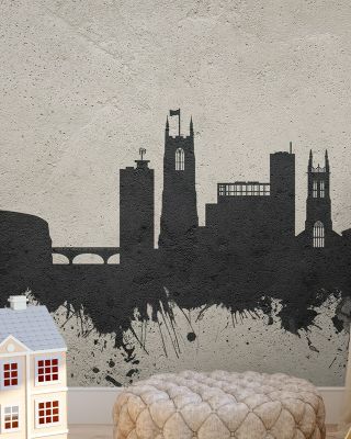 Derby England Skyline Concrete Wallpaper