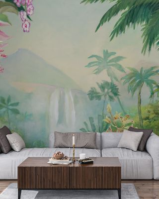 Falling Tropics Floral Wallpaper