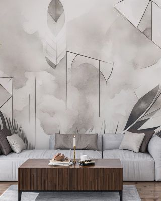 Feather Geometry Smoke Scenic Wallpaper