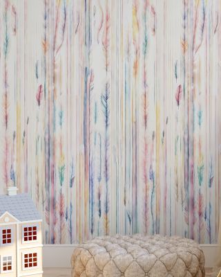 Feathers Melody Bright Floral Wallpaper