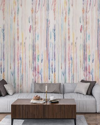 Feathers Melody Bright Floral Wallpaper