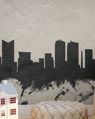 Fort Worth Texas Skyline Concrete Wallpaper