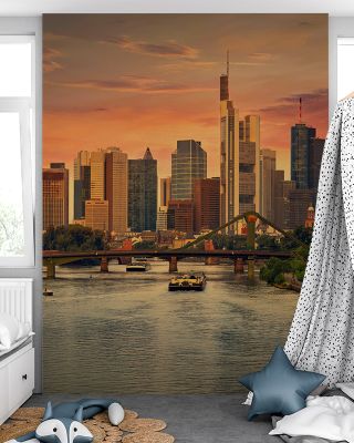 Frankfurt Skyline at Sunset Scenic Wallpaper