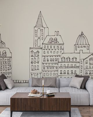 French Script Scenic Wallpaper