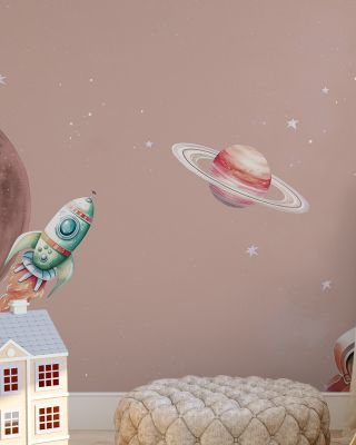 Galactic Explorer Blush Abstract Wallpaper