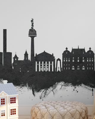 Galaţi Romania Skyline Black & White Wallpaper