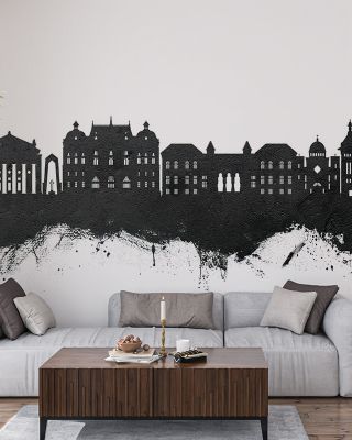 Galaţi Romania Skyline Black & White Wallpaper