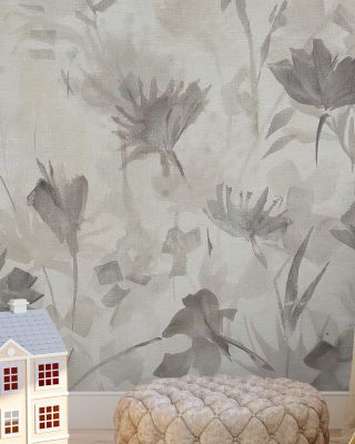 Garden Shadows III Purple Grey Scenic Wallpaper