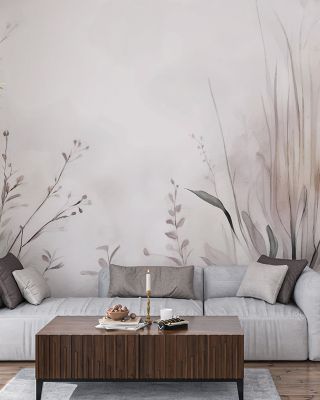Garden of Peace Smoke Floral Wallpaper
