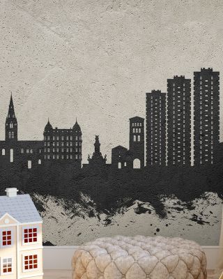 Grenoble Skyline Concrete Wallpaper