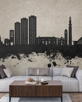 Grenoble Skyline Concrete Wallpaper