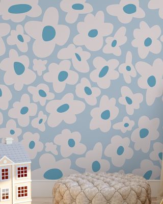 Hippie Flowers Floral Wallpaper