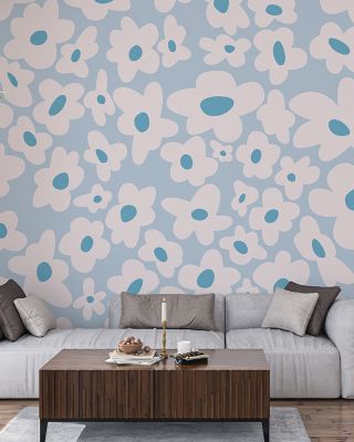 Hippie Flowers Floral Wallpaper