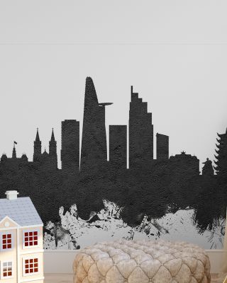Ho Chi Minh City Vietnam Skyline Black & White Wallpaper