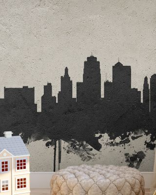 Kansas City Missouri Skyline Concrete Wallpaper