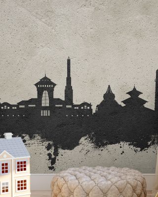 Kathmandu Nepal Skyline Concrete Wallpaper