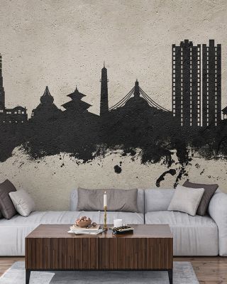 Kathmandu Nepal Skyline Concrete Wallpaper