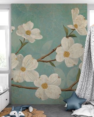 Kimono Blossoms Floral Wallpaper