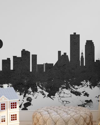 Knoxville Tennessee Skyline Black & White Wallpaper
