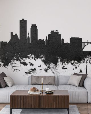Knoxville Tennessee Skyline Black & White Wallpaper