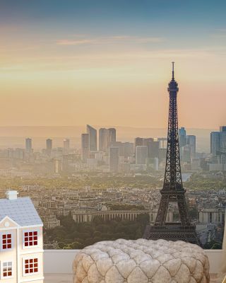 La Defense and Eiffel Tower Scenic Wallpaper