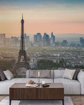 La Defense and Eiffel Tower Scenic Wallpaper