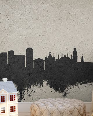 Leicester England Skyline Concrete Wallpaper