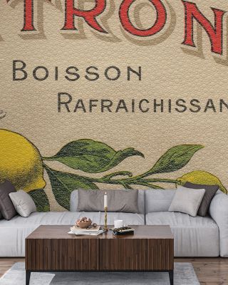 Lemon Label Vintage Wallpaper