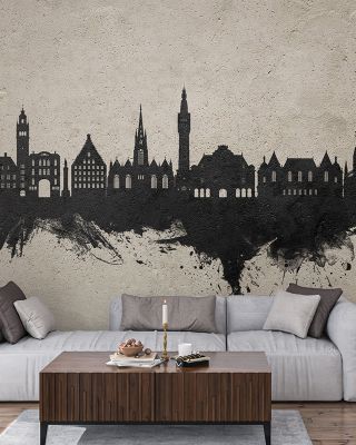 Lille France Skyline Concrete Wallpaper