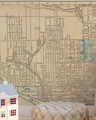 Map of Toronto Vintage Wallpaper