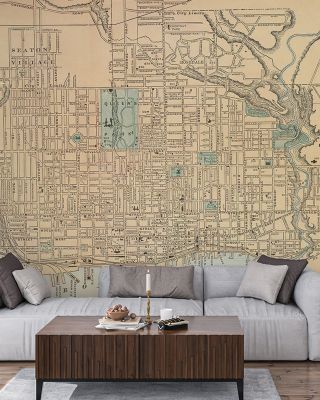 Map of Toronto Vintage Wallpaper