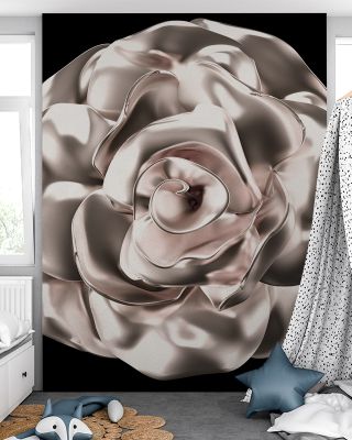 Metallic Rose in 3D Effect Wallpaper